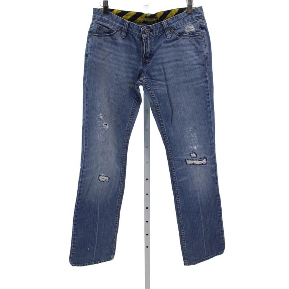 Ralph Lauren Rugby Womens Straight Blue High Rise Skull Jeans Size 28